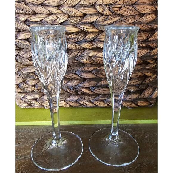 Vintage Gorham 1831 Crystalites Candlestick Holders Star Blossom Design Set/2 - Picture 1 of 8